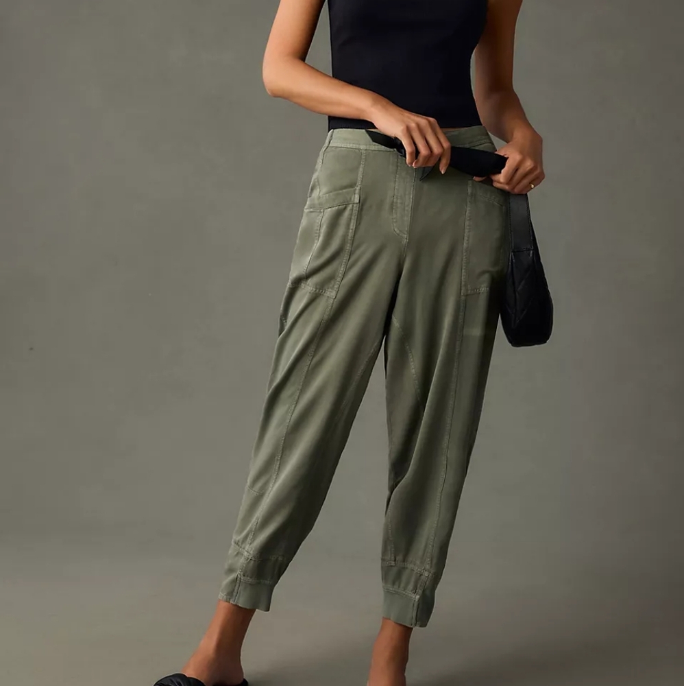 Anthropologie Sage Green Cropped Pants